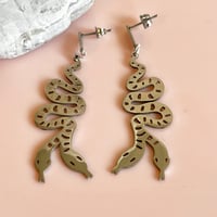 Image 3 of Big Double Snake Drops - Silver