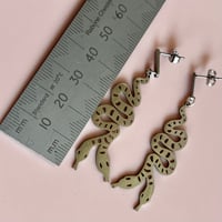 Image 4 of Big Double Snake Drops - Silver