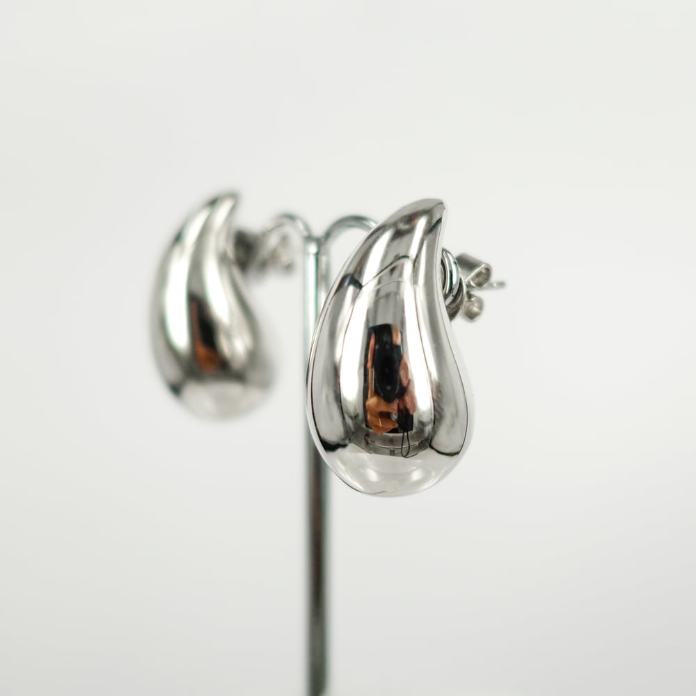 Image of Large sterling silver drop earrings. M3272