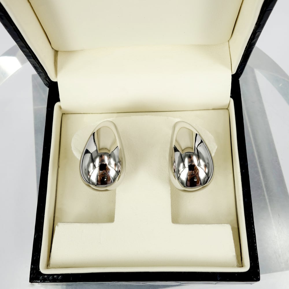 Image of Large sterling silver drop earrings. M3272