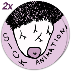 Two Sick Tit logo stickers - Sick Animation Shop