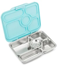 Image 1 of Yumbox Presto Stainless Steel 5 Compartments Bento Lunchbox Tulum Aqua Blue