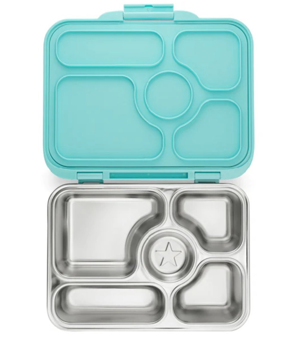 Yumbox Presto Stainless Steel 5 Compartments Bento Lunchbox Tulum Aqua Blue