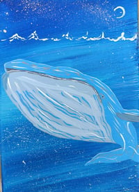 Image 2 of Blue whale on canvas