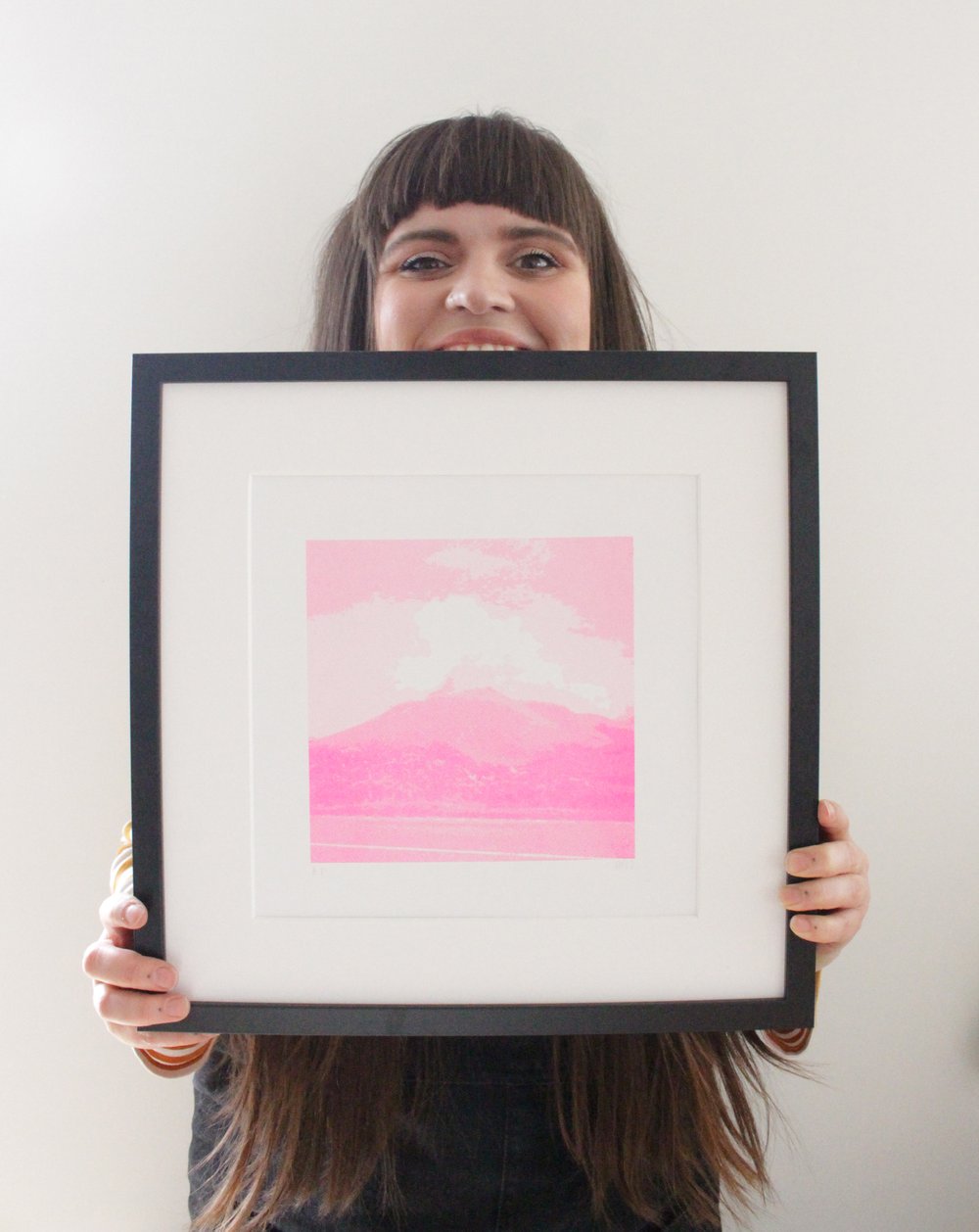 Magenta Mountain Risograph Print