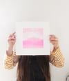 Magenta Mountain Risograph Print