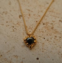 Image 2 of black zircon heart necklace 黑色锆石爱心项链