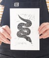 Serpent A5 Linocut Print