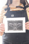 Bat A5 Linocut Print