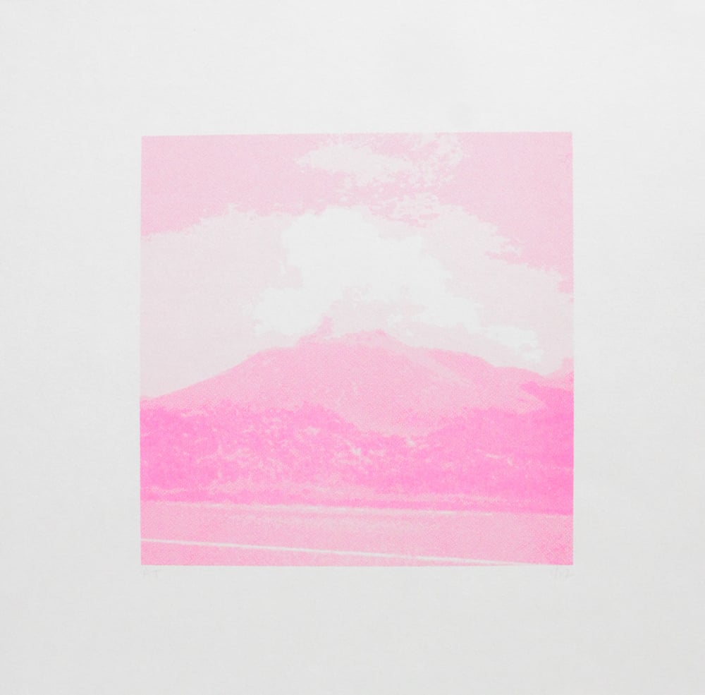 Magenta Mountain Risograph Print