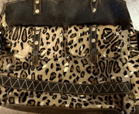 Image 2 of Myra Bag Wild in Woods Shoulder & Handbag- Leopard Print Hair-On Leather, Canvas, Leather