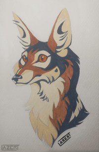 Image 1 of "Jackal Portrait" - Original Art Piece