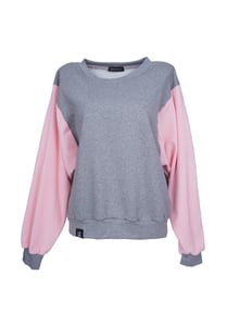 Image of Color Block Sweater grau-rosa