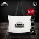 Image 2 of Skelton's Coffins & Caskets canvas tote w/BONUS coffin and gravestone stickers! FREE U.S. SHIPPING!