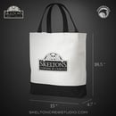 Image 2 of Skelton's Coffins & Caskets canvas tote w/BONUS coffin and gravestone stickers!