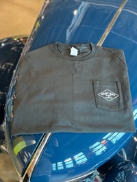 Image 1 of Black Long Sleeve Pocket T-Shirt Dropped Axle Logo