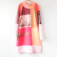 Image 2 of desert cactus blush adult M L baseball sleeve longsleeved raglan courtneycourtney tunic tshirt dress