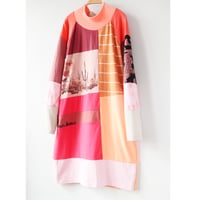Image 3 of desert cactus blush adult M L baseball sleeve longsleeved raglan courtneycourtney tunic tshirt dress