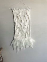 Image 1 of Modern White Fluff Wall Hanging