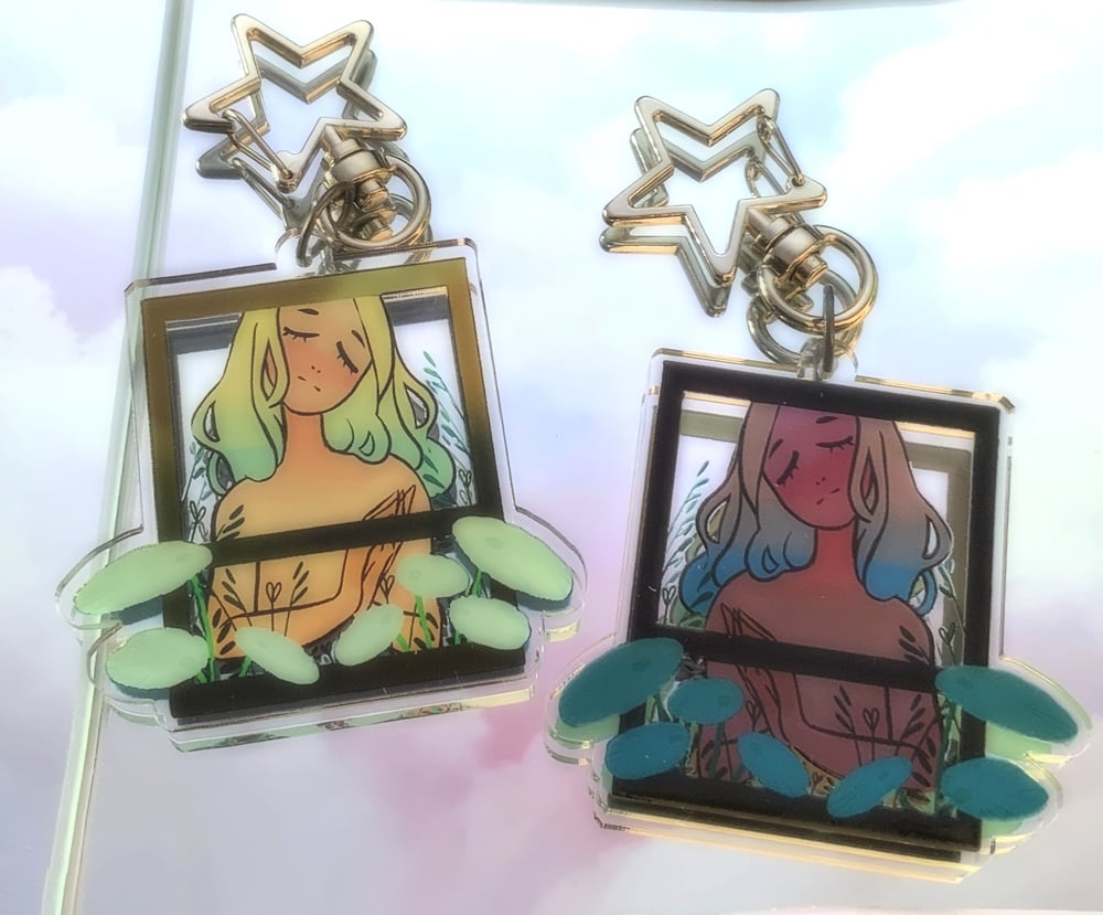 Image of Old original charm & Rutile × Padparadscha charm