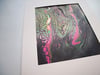 Neon Sunset - Abstract Painting on Paper