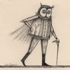 'Mr. Owl' Original Drawing 