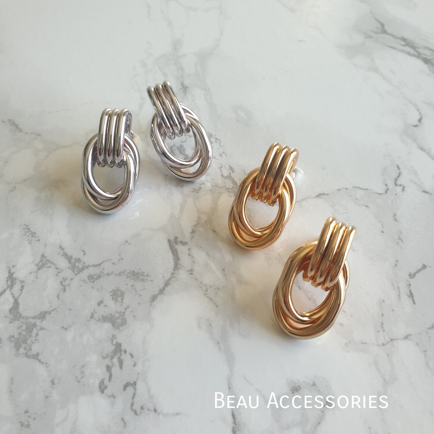 Image of Interlocked Knot Hoop Earrings