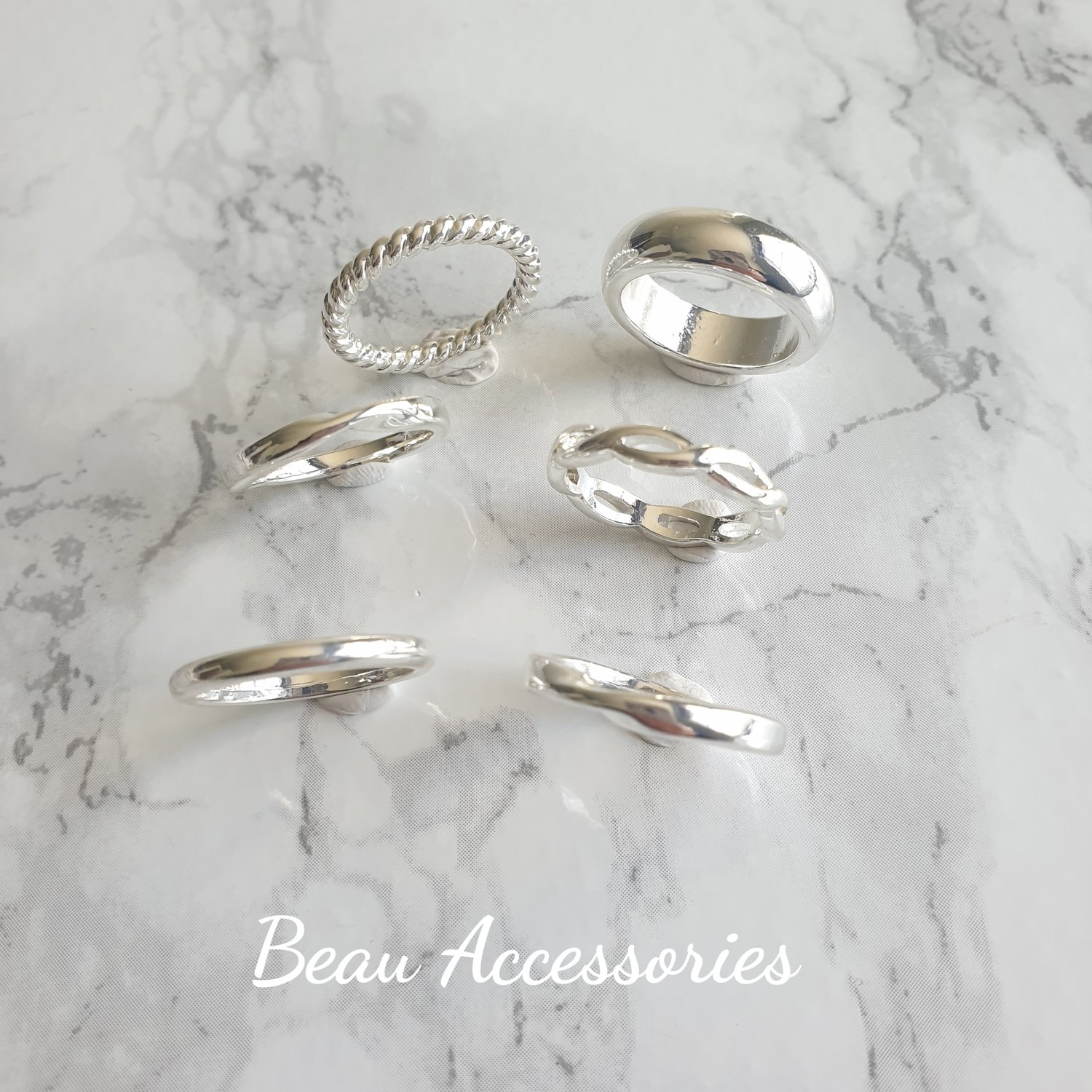 Image of Chunky Metal Ring Set 