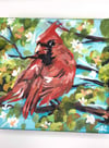 Happy Spring Tidings – Cardinal bird painting