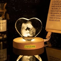 Image 1 of Personalized 2D Photo Crystal Ball Night Light