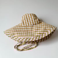 Image 4 of Caddie wide brim hat mustard check