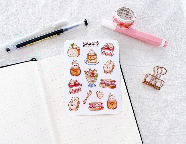 Bunny Cafe Sticker Sheet