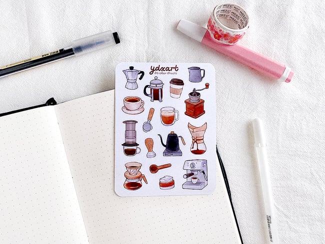 Coffee Essentials Sticker Sheet