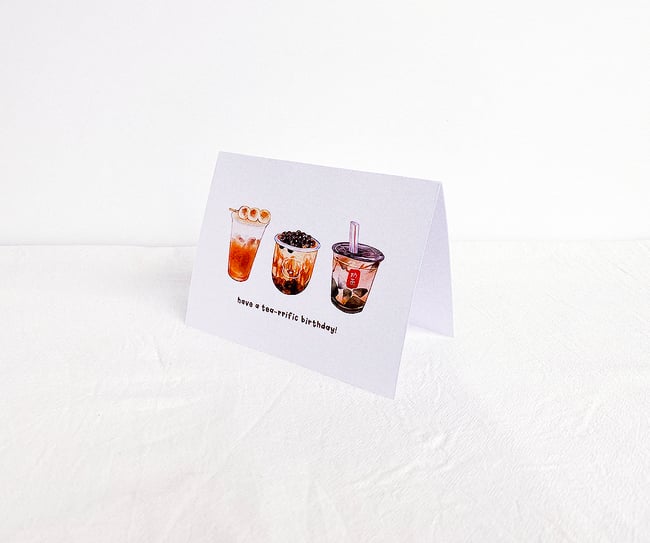 Bubble Tea Trio Birthday Card