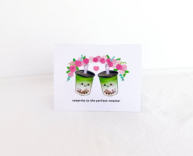 Matcha BBT Wedding Card