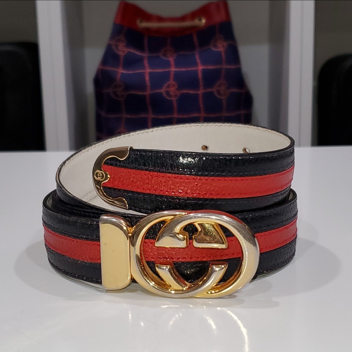 Gucci red and blue belt deals