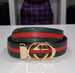 Image of Vtg. Gucci "Rare" Green/Red Web Detail Belt.