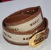 Image of Vtg. Gucci Brown/White Leather/Cloth Belt