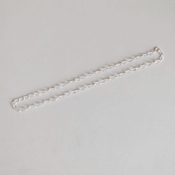 Image of 'Paper Clip' chain silver necklace