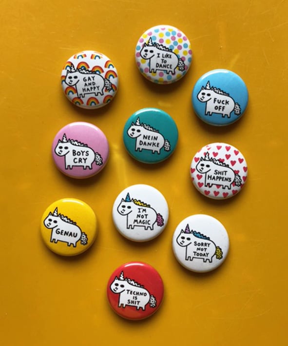 Image of Assorted Unicorn Pin Buttons 