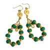 Ltd Ed - Gold Green Turquoise Drop Earrings 