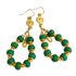 Ltd Ed - Gold Green Turquoise Drop Earrings  Image 2