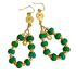 Ltd Ed - Gold Green Turquoise Drop Earrings  Image 3