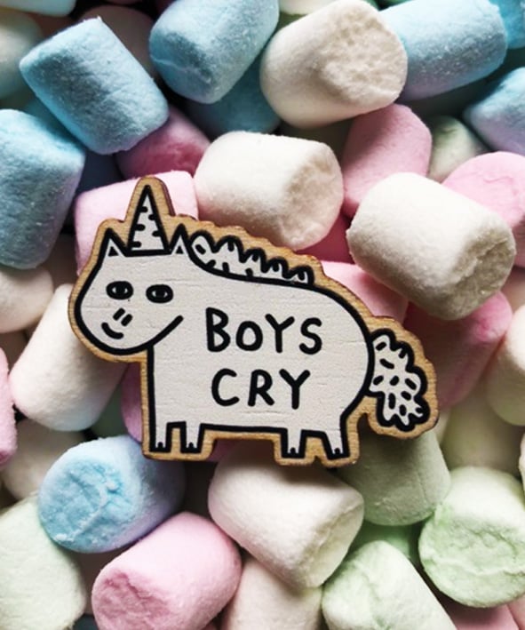 Image of Boys Cry Eco Wooden Pin 