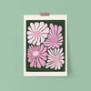 A3 Pink Flowers Print