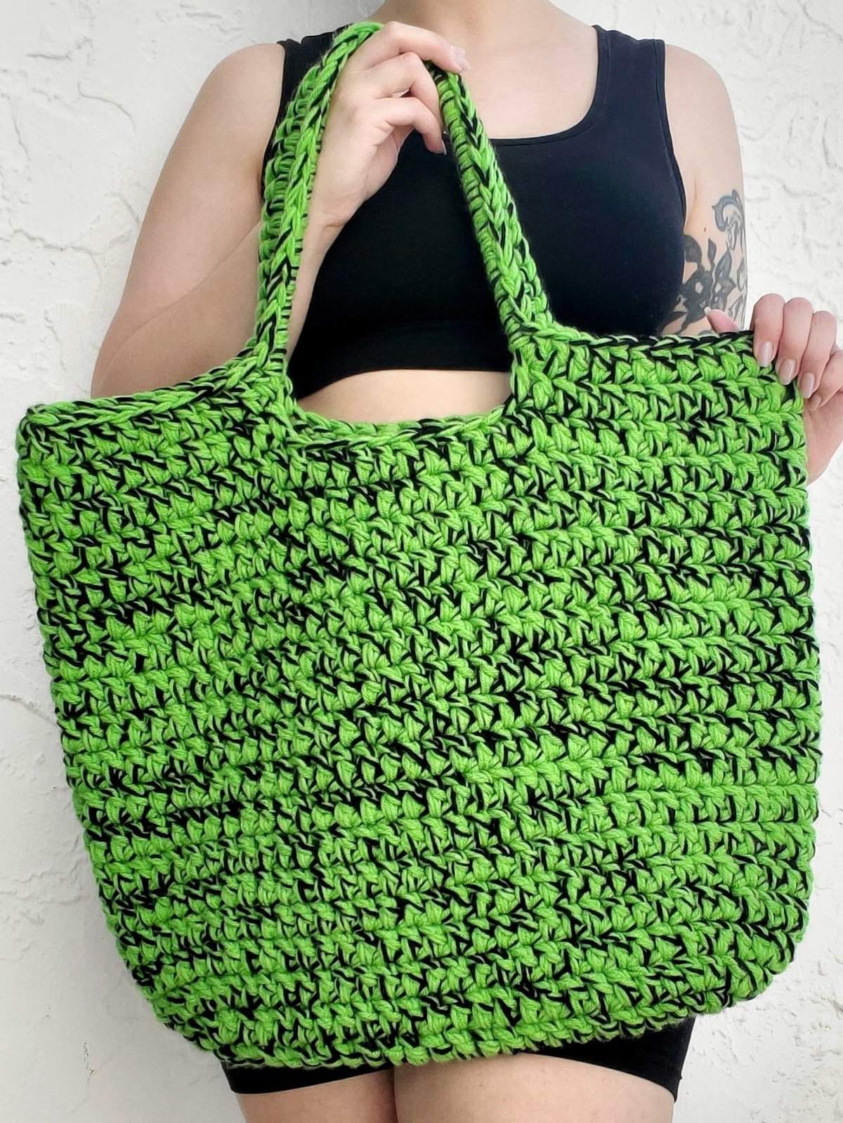 Image of Green & Black Oversized Tote