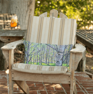 Image of Light On White Birch Throw Pillow