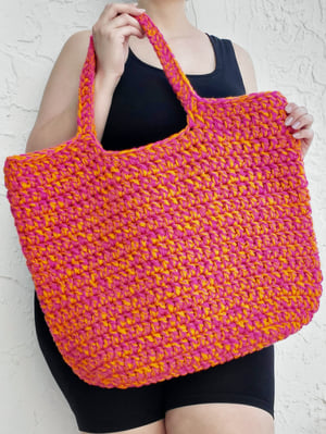 Image of Pink & Orange Oversized Tote