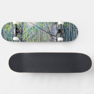 Image of Light On White Birch Skateboard