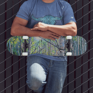 Image of Light On White Birch Skateboard